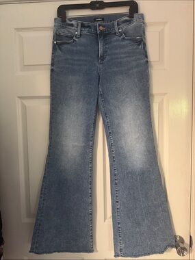 Express Light Blue Mid-rise Flare Leg Jeans